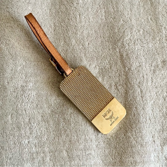 MCM Accessories - MCM Gold Tone Key Holder Bag Charm Brown Leather Strap